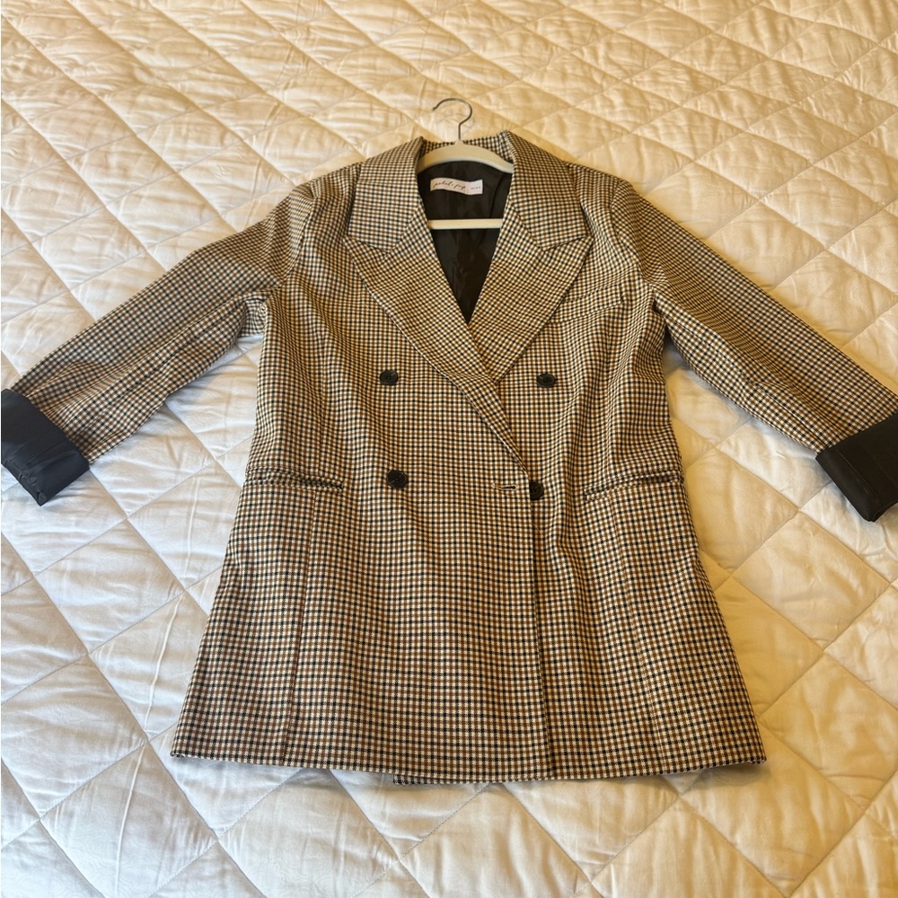 Women's Petal & Pup Black and White Houndstooth Blazer size 6